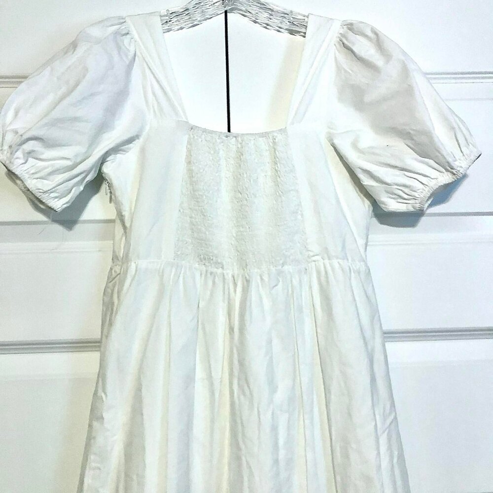 New ASTR The Label Poplin Tiered Midi Dress White M - Picture 5 of 8